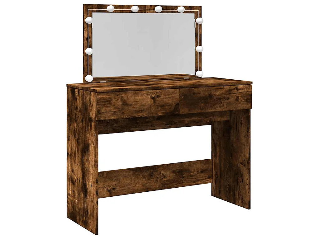 Kaptafel met LED 100x40x120 cm gerookt eikenkleurig