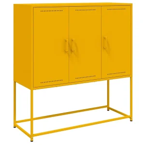 Hoge kast 100,5x39x107 cm staal mosterdgeel Hoge kast 100,5x39x107 cm staal mosterdgeel