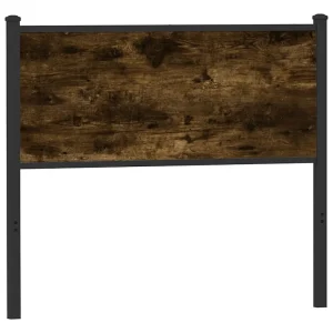 Vervangend hoofdbord 107 cm bewerkt hout en staal gerookt eikenkleurig