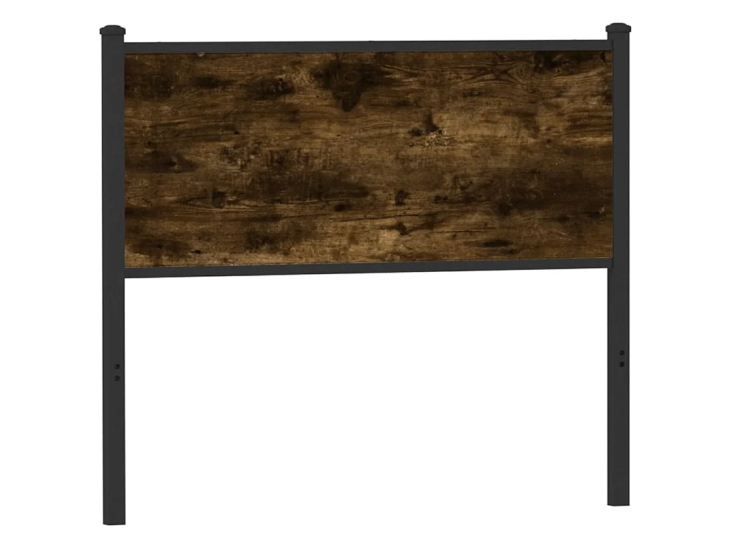 Vervangend hoofdbord 107 cm bewerkt hout en staal gerookt eikenkleurig