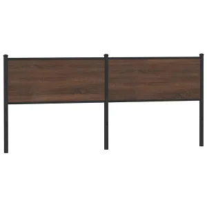Vervangend hoofdbord 190 cm bewerkt hout en staal bruin eikenkleurig Vervangend hoofdbord 190 cm bewerkt hout en staal bruin eikenkleurig
