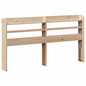Hoofdbord met schappen 135 cm massief grenenhout