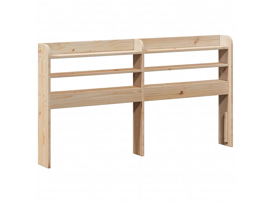 Hoofdbord met schappen 135 cm massief grenenhout