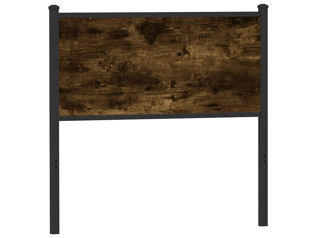 Vervangend hoofdbord 90 cm bewerkt hout en staal gerookt eikenkleurig