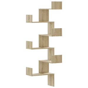 Hoekwandschap 45x45x147 cm bewerkt hout sonoma eikenkleurig Hoekwandschap 45x45x147 cm bewerkt hout sonoma eikenkleurig