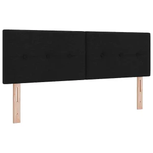in hoogte verstelbaar hoofdbord Zwart 144 cm Stof