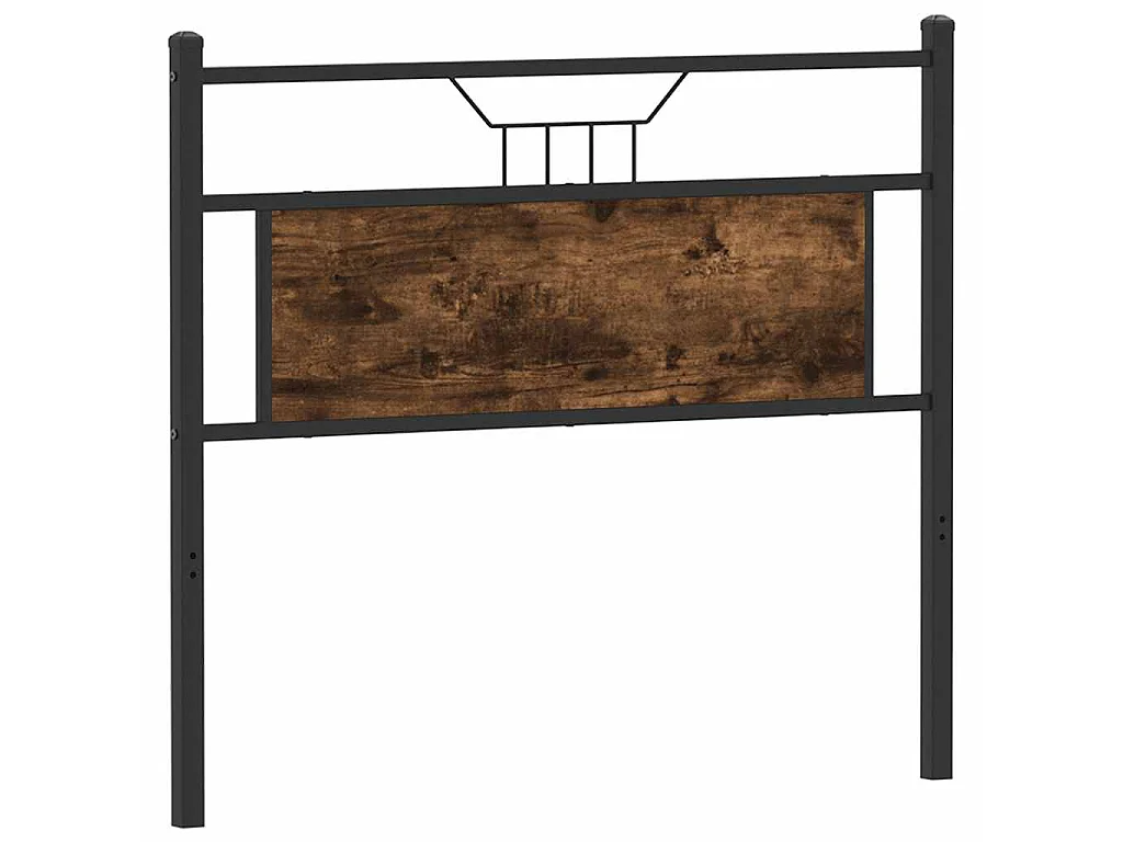 Vervangend hoofdbord 107 cm bewerkt hout en staal gerookt eikenkleurig