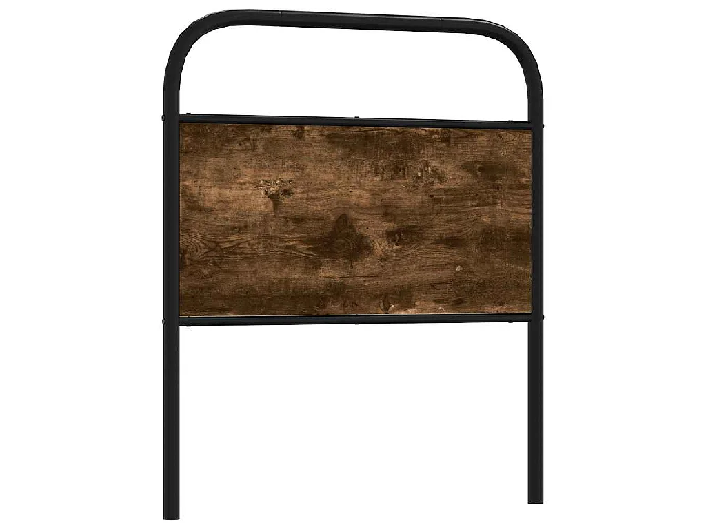 Vervangend hoofdbord 80 cm staal en bewerkt hout gerookt eikenkleurig