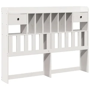 Hoofdbord met opbergruimte 160 cm massief grenenhout wit
