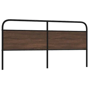 Vervangend hoofdbord 190 cm bewerkt hout en staal bruin eikenkleurig Vervangend hoofdbord 190 cm bewerkt hout en staal bruin eikenkleurig