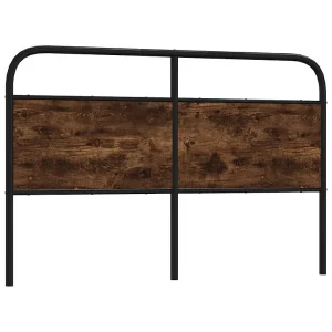 Vervangend hoofdbord 150 cm staal en bewerkt hout gerookt eikenkleurig Vervangend hoofdbord 150 cm staal en bewerkt hout gerookt eikenkleurig