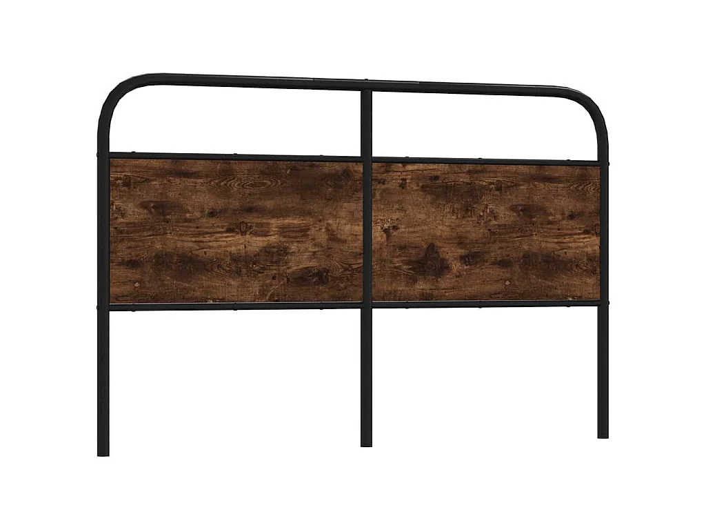 Vervangend hoofdbord 150 cm staal en bewerkt hout gerookt eikenkleurig