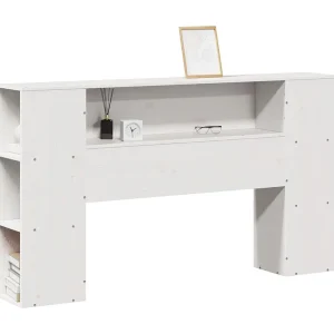 Hoofdbord met opbergruimte 150 cm massief grenenhout wit