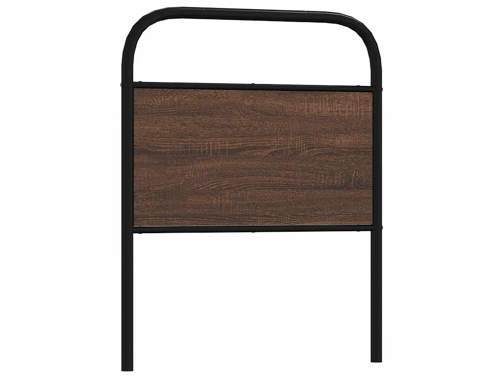 Vervangend hoofdbord 75 cm bewerkt hout en staal bruin eikenkleurig