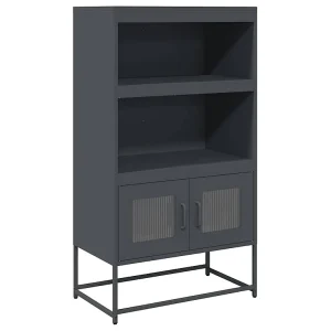 Hoge kast 68x39x123 cm staal antracietkleurig Hoge kast 68x39x123 cm staal antracietkleurig