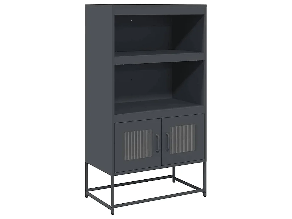 Hoge kast 68x39x123 cm staal antracietkleurig