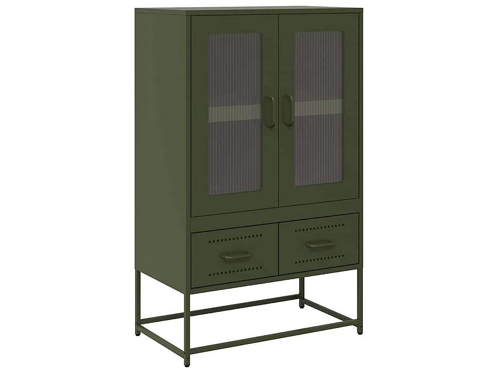 Hoge kast 68x39x111,5 cm staal olijfgroen