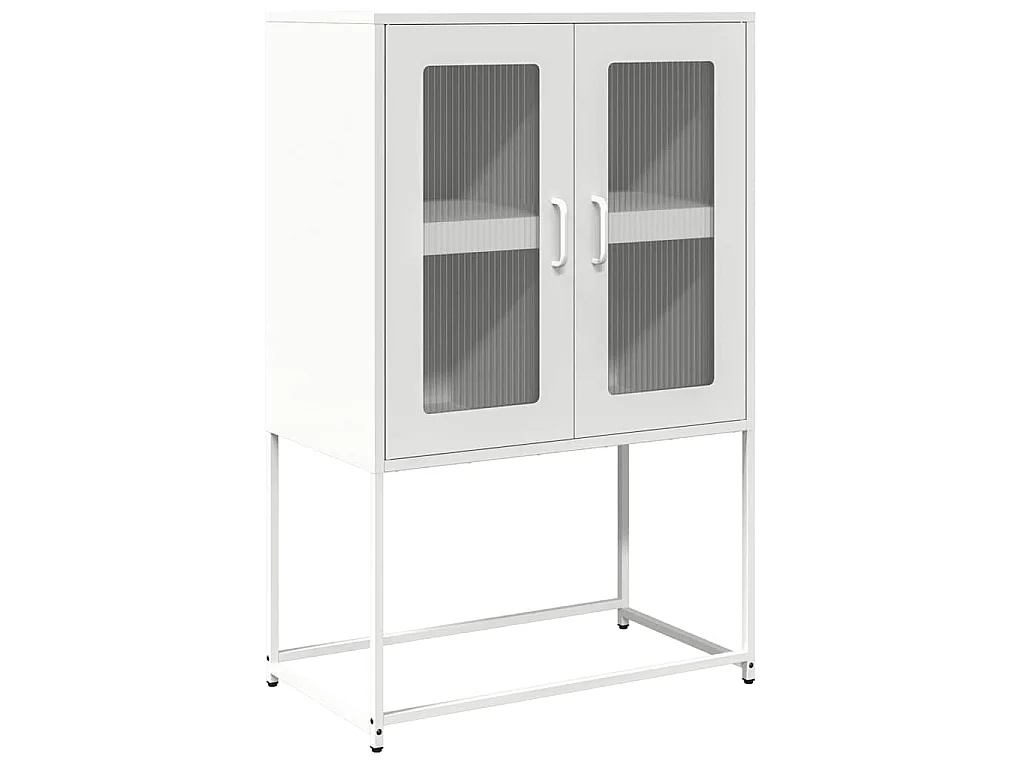 Hoge kast 68x39x107 cm staal wit