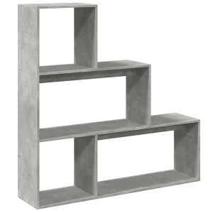 Kamerscherm / boekenkast 3-laags 123x29x123 cm hout betongrijs Kamerscherm / boekenkast 3-laags 123x29x123 cm hout betongrijs