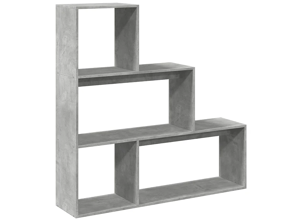 Kamerscherm / boekenkast 3-laags 123x29x123 cm hout betongrijs