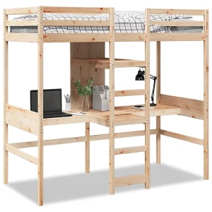 Hoogslaper zonder matras massief grenenhout 75×190 cm Hoogslaper zonder matras massief grenenhout 75×190 cm