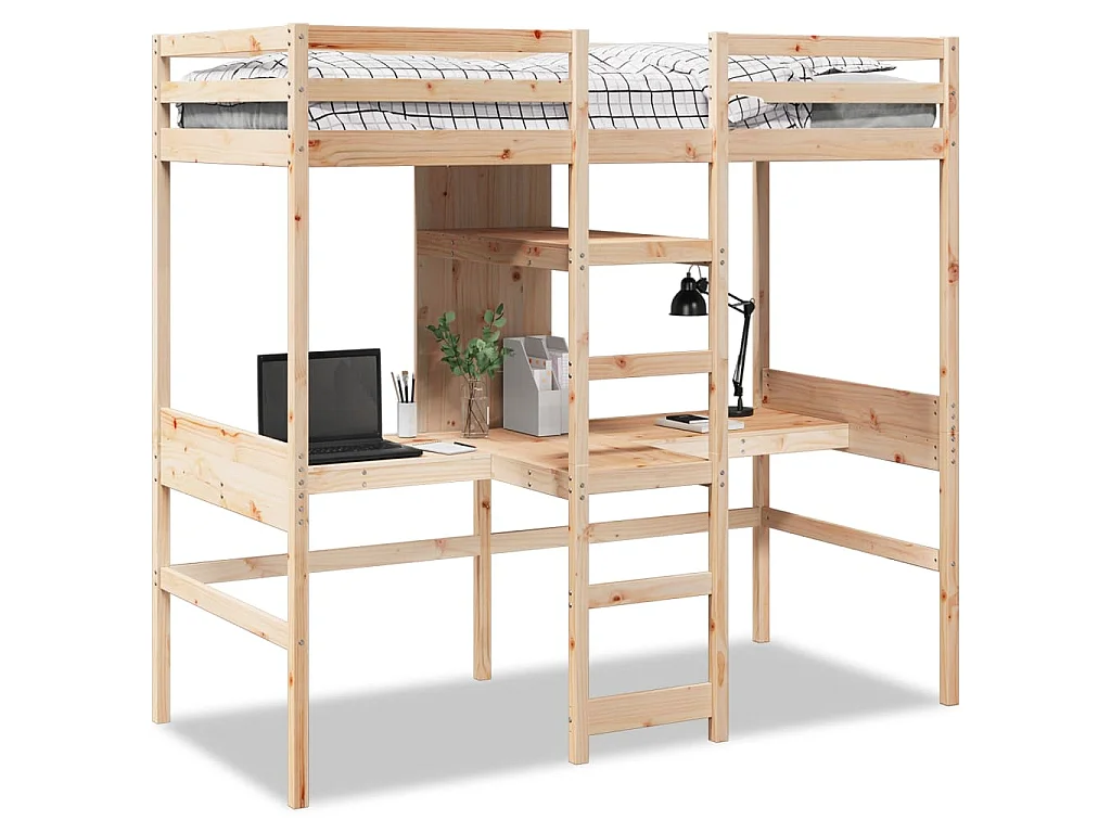 Hoogslaper zonder matras massief grenenhout 75x190 cm