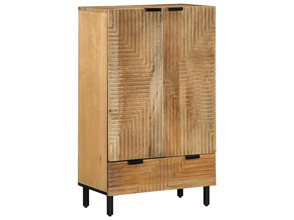 Hoge kast 60x33x100 cm massief mango bruin