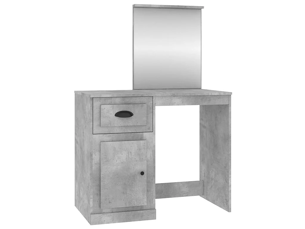 Kaptafel met spiegel 90x50x132,5 cm bewerkt hout betongrijs