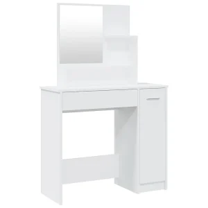 Kaptafel met spiegel 86,5x35x136 cm wit Kaptafel met spiegel 86,5x35x136 cm wit