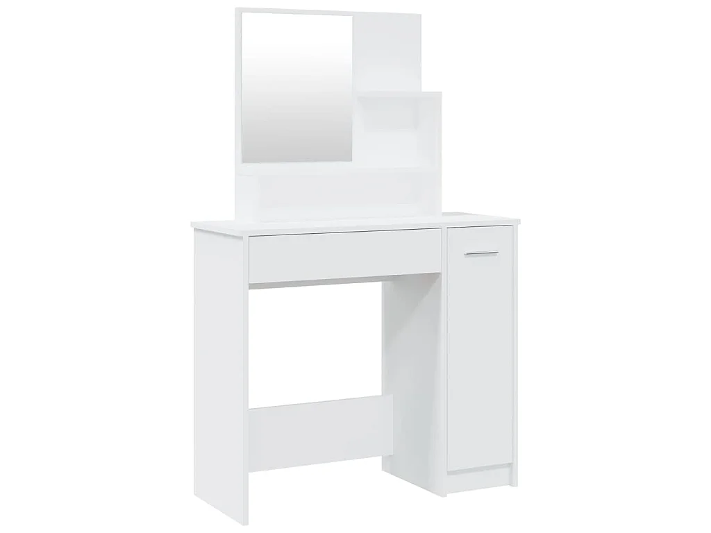 Kaptafel met spiegel 86,5x35x136 cm wit