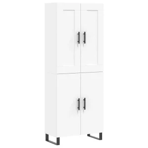 Hoge kast 69,5x34x180 cm bewerkt hout wit Hoge kast 69,5x34x180 cm bewerkt hout wit