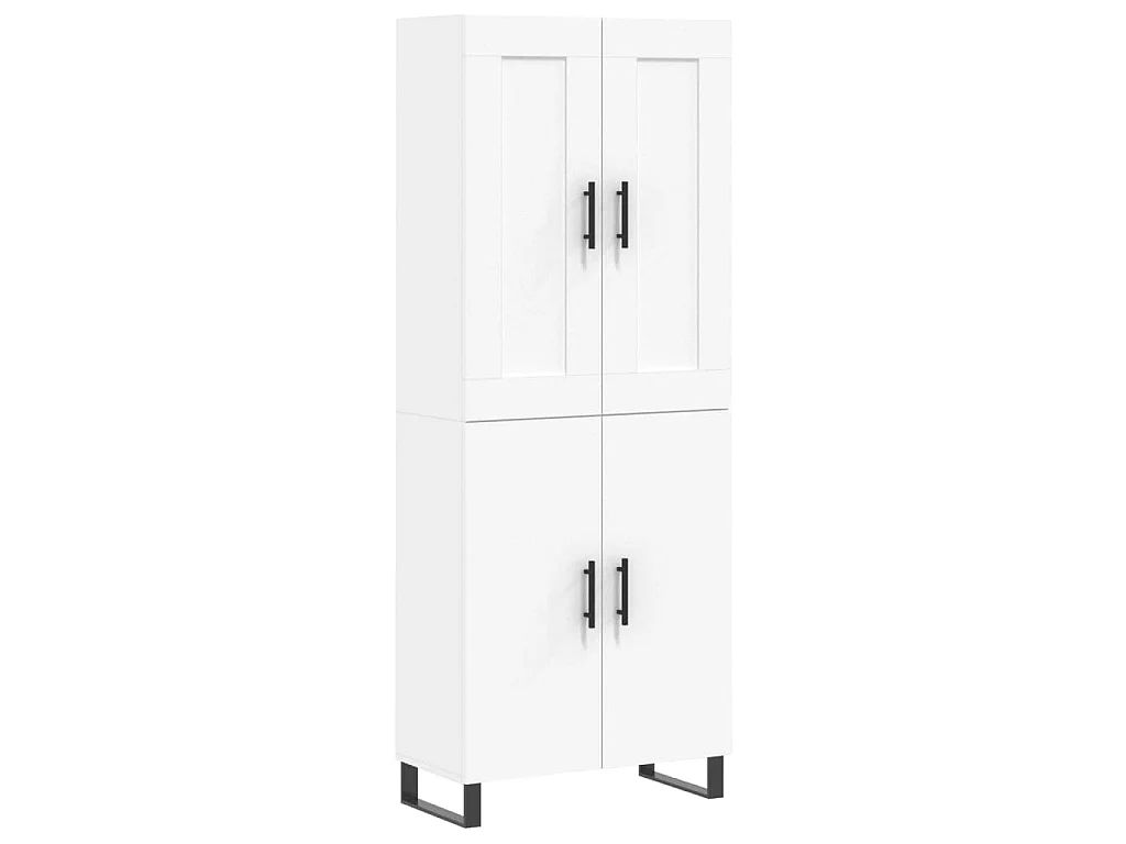 Hoge kast 69,5x34x180 cm bewerkt hout wit