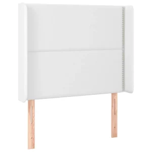 Hoofdbord met randen 103x16x118/128 cm kunstleer wit Hoofdbord met randen 103x16x118/128 cm kunstleer wit