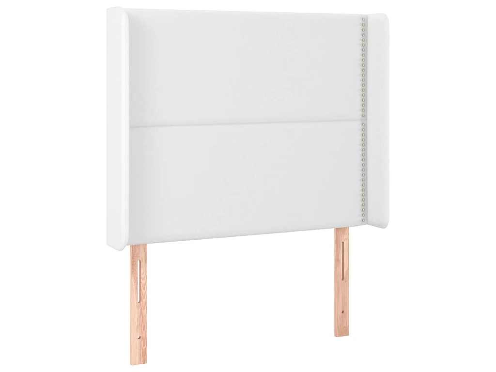 Hoofdbord met randen 103x16x118/128 cm kunstleer wit