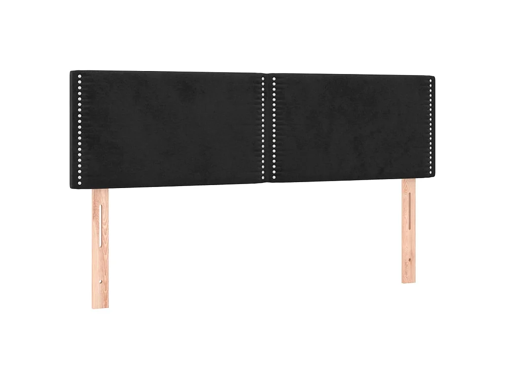 Hoofdborden 144x5x78/88 cm fluweel zwart
