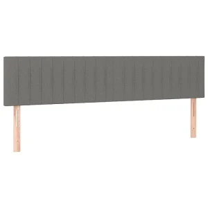 Hoofdborden 200x5x78/88 cm stof donkergrijs