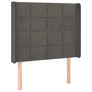 Hoofdbord met randen 103x16x118/128 cm fluweel donkergrijs Hoofdbord met randen 103x16x118/128 cm fluweel donkergrijs