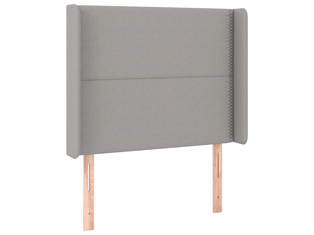 Hoofdbord met randen 93x16x118/128 cm stof lichtgrijs
