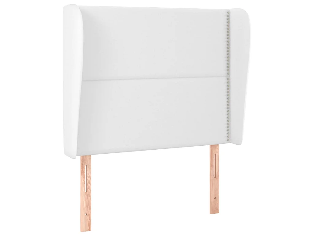 Hoofdbord met randen 103x23x118/128 cm kunstleer wit