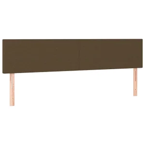 Hoofdborden 200x5x78/88 cm stof donkerbruin