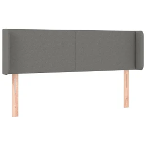 Hoofdbord met randen 147x16x78/88 cm stof donkergrijs