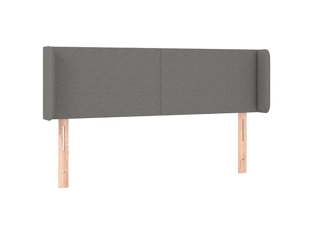 Hoofdbord met randen 147x16x78/88 cm stof donkergrijs