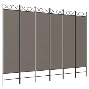 Kamerscherm met 6 panelen 240×200 cm stof antracietkleurig Kamerscherm met 6 panelen 240×200 cm stof antracietkleurig
