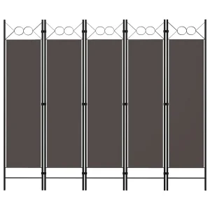 Kamerscherm met 5 panelen 200×180 cm antraciet Kamerscherm met 5 panelen 200×180 cm antraciet