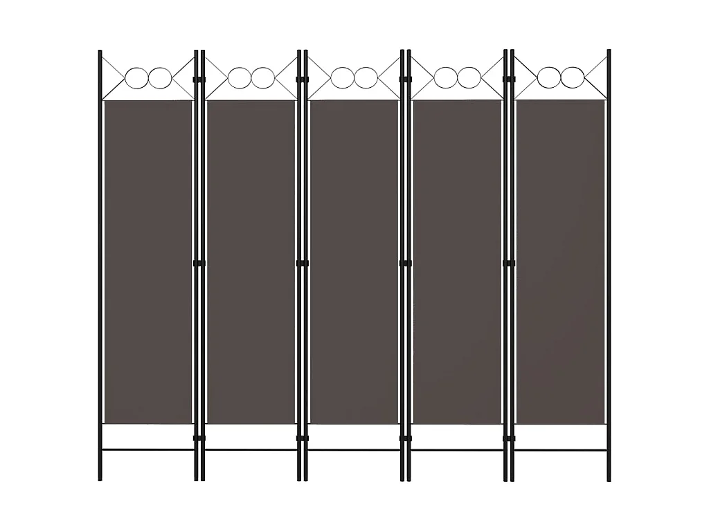 Kamerscherm met 5 panelen 200x180 cm antraciet