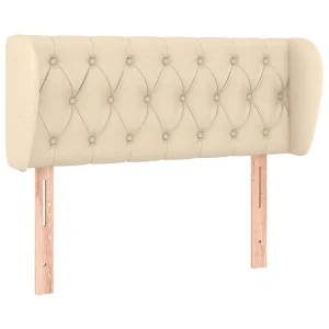 Hoofdbord met randen 93x23x78/88 cm stof crèmekleurig Hoofdbord met randen 93x23x78/88 cm stof crèmekleurig