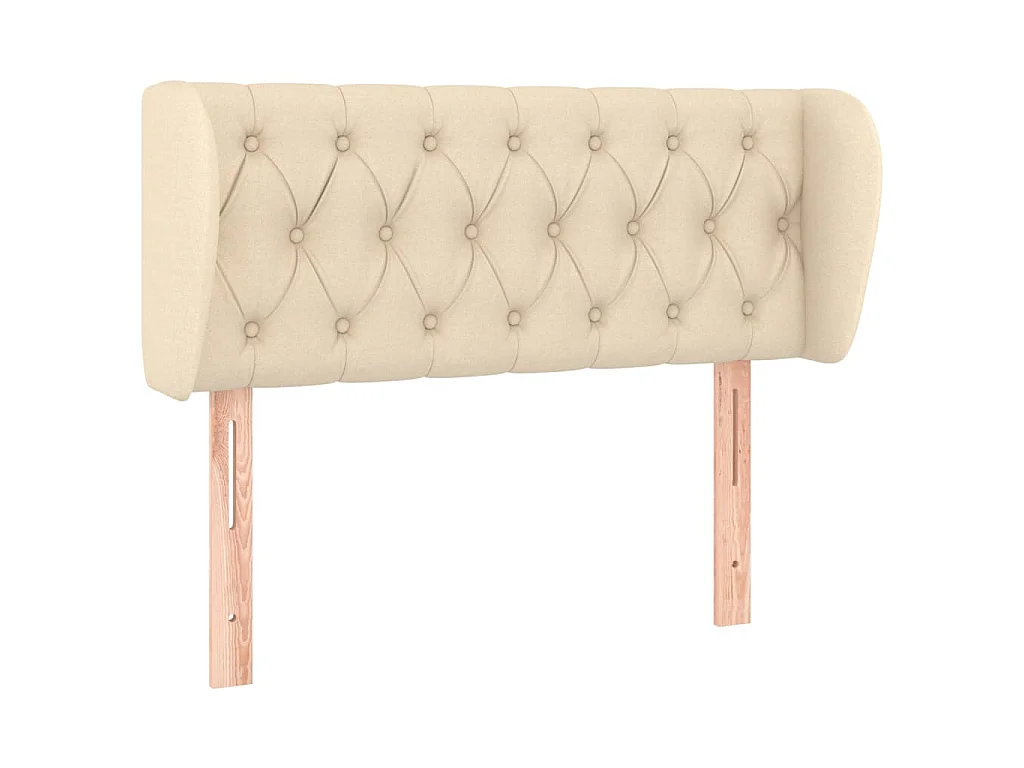 Hoofdbord met randen 93x23x78/88 cm stof crèmekleurig