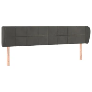 Hoofdbord met randen 203x23x78/88 cm fluweel donkergrijs Hoofdbord met randen 203x23x78/88 cm fluweel donkergrijs