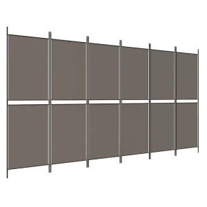 Kamerscherm met 6 panelen 300×180 cm antracietkleurig Kamerscherm met 6 panelen 300×180 cm antracietkleurig