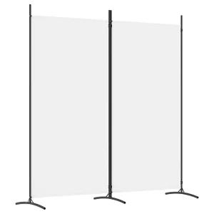 Kamerscherm met 2 panelen 175×180 cm stof wit